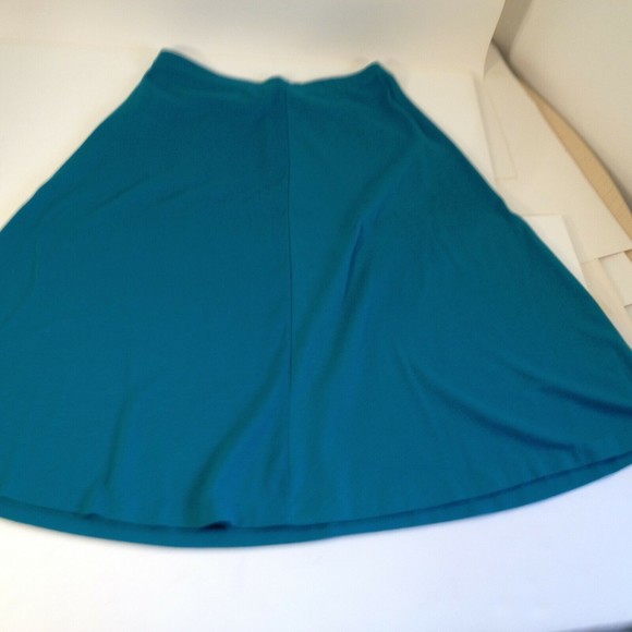 Vintage Silver Threads Green Soft Flowing Long Skirt Size Large Made in USA - Picture 4 of 12